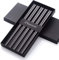 Black Chopsticks Stainless Steel 18/10 Hollow Chinese Japanese Korean 5 Pairs Reusable Chopsticks for Sushi Dinner Hotpot Tableware Set