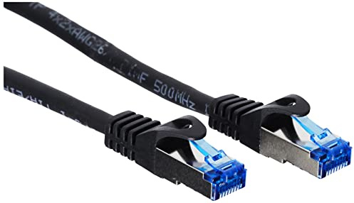 Good Connections® SmartFLEX Cat.6A Patchkabel - 2 m - Hochflexibles kurzes 10-GIGABIT PREMIUM-Ethernetkabel KUPFERLEITER / CU - Rastnasenschutz - S/FTP PiMF - halogenfrei (LSZH) - 500MHz - SCHWARZ