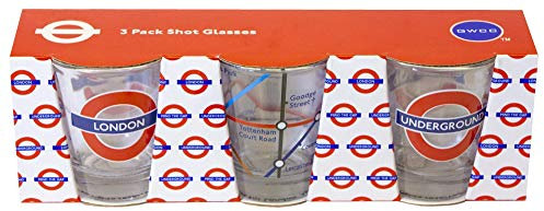GWCC Licensed TFL Underground Tube Map London Set of 3 Shot Glasses