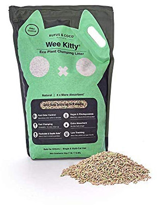 Rufus & Coco Wee Kitty Eco Plant Tofu Katzenstreu, natürlich, spülbar, klumpendes Katzenstreu, biologisch abbaubare Soja-Pellets, super saugfähige Sojabohnenfasern, 4 kg