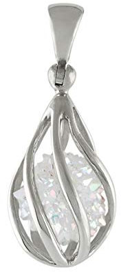 Starborn Cuarzo Espiritual (erizo de cuarzo) Drusy bola brillante colgante espiral de plata de ley 925, Plata esterlina Piedras preciosas Plata de ley, Quartz