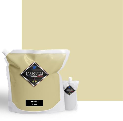 Peinture Résine Ivoire Tembo - Résine Epoxy Bi-Composants - Effet Brillant - Peinture Mur, Plafond, Boiserie, Carrelage & Métal - Lessivable - COV A+ - Fabriquée En France - 2,5 L - BARBOUILLE