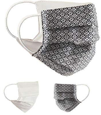BaF Community Masken 2 per Pack Set Unisex Behelfsmaske Wendbar Mundschutz Maske Mund und Nasenschutz Wendemaske mit Motiv Baumwolle BCI Waschbar