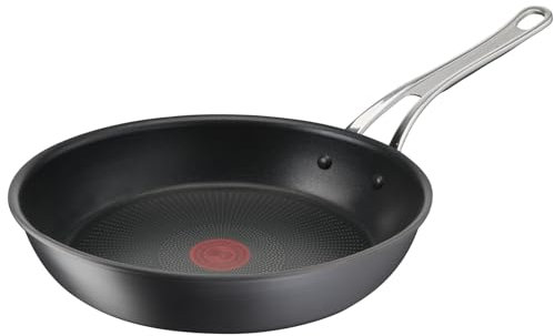 Tefal Jamie Oliver Cook’s Classics Frying Pan, 28cm, Non-Stick, Oven-Safe, Induction, Riveted Handle, Hard Anodised Aluminium, H9120644, Black