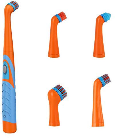 4-in-1 Elektrische Schallschrubber Reinigungsbürste mit 4 Ersatzköpfen, kabellos, elektrischer Schrubber, Schmutz, Öl, Staub, Haushaltsbürste für Badezimmer und Küche