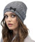 VIVISENCE Damen Mütze Winter Strickmütze Warme Wintermütze Mit Wollzusatz, Universelle Größe, Elegante Mütze Mit Fischgrätenmuster Perfekte Passform Und Komfort Herbst Modell, Schwarz,Einheitsgröße