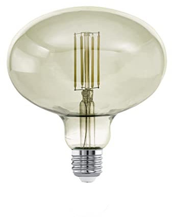 EGLO LED E27 Dimmbar, Smoky Vintage Glühbirne, MID SIZE Ø 14 cm, Retro Beleuchtung, 4 Watt (33 Watt Äquivalent), 380lm, Warmweiß 3000 K, Edison Leuchtmittel, R140