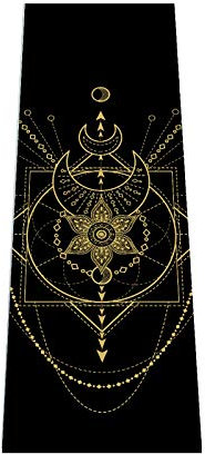 Love Generation Sport & Freizeit-Fitness-Yoga-Yogamatten Aufdruck-6mm Matten, Schwarz, Standard