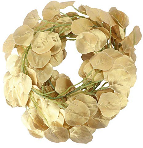 SOIMISS 2M Künstliche Eukalyptus Kranz Türkranz Frühlingskranz Dekokranz für Zuhause Wohnzimmer Wanddeko Garten Geburtstag Hochzeit Ostern Party Fensterdeko Türdeko Frühlingsdeko Golden