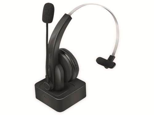LogiLink BT0059 - BT Mono Headset mit Ladestation, Mikrofon Schwarz Standard