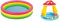 Intex 57422 Piscina 3 Anelli, 147 X 33 Cm, Verde/Giallo/Fucsia & 57114 Piscina Baby Fungo, 102 X 89 Cm