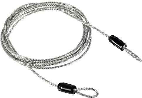 PATIKIL Security Steel Cable 2.5mm x 2m/6.56ft Coated Luggage Lock Wire Rope with Double Loop Transparent