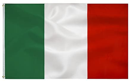 Bandiera italiana grande para Exterior 90x150cm ,Bandera italiana balcón Reforzada y con 2 Ojales metálicos Italian flag