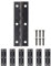 FUXXER® 6x Antike Scharniere, Metall-Scharniere im Vintage-Stil, 75 x 24 mm, antik schwarz