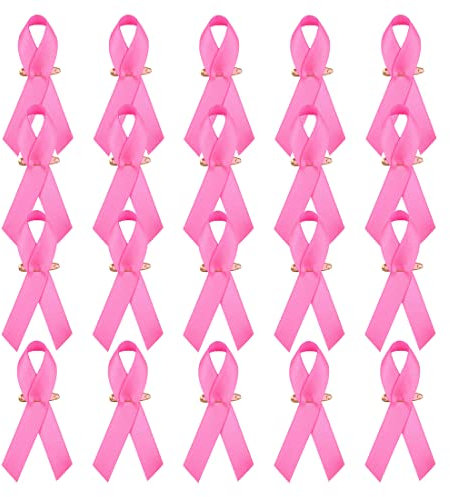20 pièces Ruban Rose, Soutenir la Cause survivante du Cancer du Sein pour Les Femmes Broche Broche