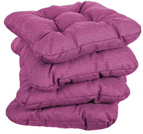 gutekissen Cuscino per sedia Cuscino trapuntato per sedie/panche per casa e giardino Cuscino per giardino Cuscino per sedile Molti colori PI1 (45x45, Rosa, 1)
