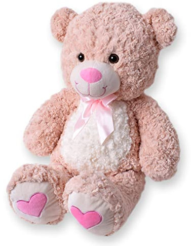TE-Trend XXL Teddybär 80cm - süßer Riesenteddy für kuschelige Stunden - rosa Teddybär - Plüschtier XXL für unvergessliche Geschenkmomente - Plüschbär - Riesenbär für Kinder & Erwachsene