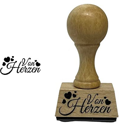 Von Herzen Holzstempel
