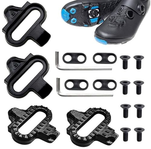 CHEVVY 4 STK. SH51 SPD MTB Pedale für Shimano Schwarz Klickpedale SPD Pedale Kompatibel mit Shimano SPD Schuhplatten SH-51 für Mountainbike und Spinning SH51