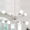ASHUAQI Kronleuchter Modern 8 Flammig Sputnik Lampe, Nickel Deckenlampe Wohnzimmer Hängend, Pendelleuchte Esstisch mit E27 Fassung, Hängelampe Lamape für Wohnzimmer, Küche, Esszimmer, Flur