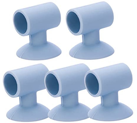 Türkeilstopper, Türstopper, Türstopper, Türstopper, Wandschutz, Saugnapf-Typ, Silikon-Türgriff, Silent Bumper, 5 Stück-Rosa (Color : Blu)