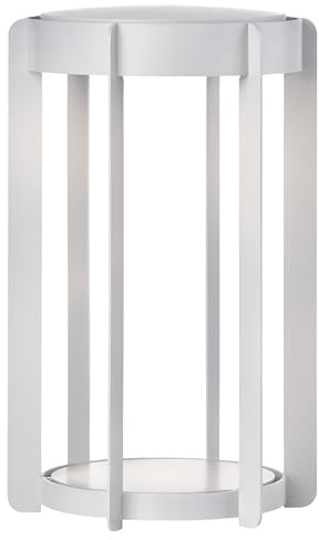 Zone Denmark Firefly Lantern – LED Laterne Outdoor mit Griff – Dimmbar über Touch-Funktion – Kippbare Oberseite – Ø 19 x 30 cm – Soft Grey (Grau)