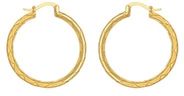 Ayoiow Damen Ohrringe Elegant Kupfer Kreis Gold Ohrringe Creolen Damen