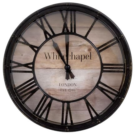 Carousel Home London Whitechapel Vintage-Wanduhr, antiker Effekt, römische Ziffern, Wanduhr, 20 cm