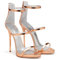 GBBRZKTB Tacchi Alti Sandali Cinturino alla Caviglia Punta Aperta Donna Stiletto Scarpe Sposa Ballo Sera 12cm,Rose gold-42