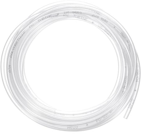 sourcing map Pneumatic Tubing Pipe Pu Hose 4mm OD x 2.5mm ID 5 Meters(16.4 FT) Air Compressor PU Polyurethane Line Hose Tube for Air Compressor Water Fluid Transfer, Clear
