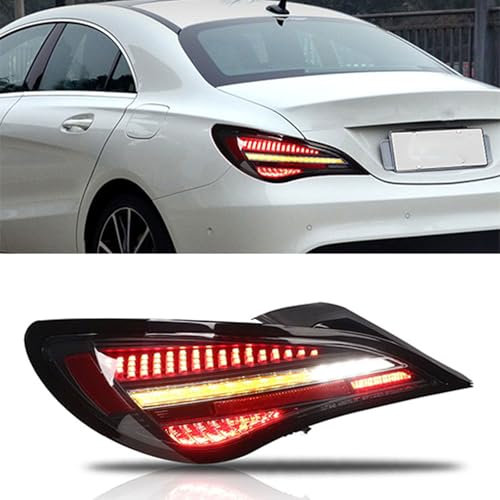 LZGQAZ Auto Rückleuchten für Mercedes Benz CLA W117 2014 2015 2016 2017 2018 2019, Hintere Rücklicht Bremslicht Links Rechts Rücklicht-Komplettsets Ersetzen Zubehör