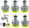 5 Stück Gartenschlauch Anschluss,Hahnverbinder Wasserhahnanschluss 1/2 Zoll 3/4 Zoll Kunststoff Schlauchanschluss mit 2-In-1 Garten Schraubgewinde Hahnverbinder für Family, Reisen, GartenbewäSserung