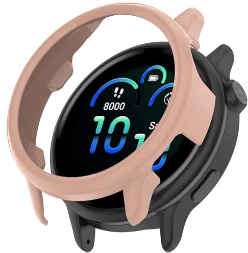 SMYAOSI Custodia Compatibili con Garmin Vivoactive 6 Smartwatch Cover, Silicone Proteggi Schermo e Pellicole Case Paraurti per Garmin Vivoactive 6 Watch Shell Bumper Accessori (Rosa)