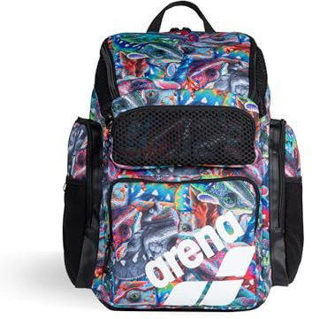 Arena One Go Rucksack für Schwimmer, Athleten, Sport, Fitnessstudio, Multisport, Tagesrucksack, große Größe, Trainingsausrüstung, Schwimmtasche für Damen und Herren, 45 Liter, Arena Leguane
