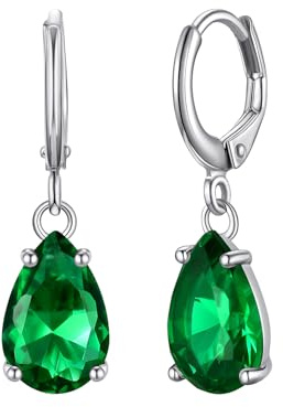 Bestyle Ohrringe Silber 925 Hängend, Sterlingsilber Ohrringe Damen 925 mit Birnenförmig Geburtsstein, Zirkonia Hängeohrringe Geschenk für Damen Frauen Freundin Mama