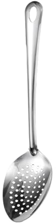 15IN Slotted Serving Spoons – Durable Metal Nonstick Utensil | Long Handle Skimmer Spatula Tool for Straining Vegetables, Pasta, Eggs, Fish, Deep Fry, Hot Pot, Grill BBQ, Cooking Buffet, Food Service