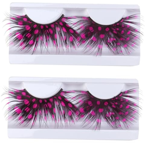 VICASKY Faux Cils en Plumage Faits Main, Réutilisables, 2 Paires, pour Cosplay Halloween, Chic et Voyants, Couleur Blanche