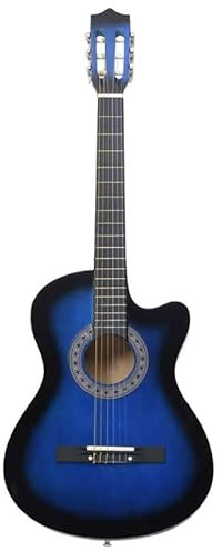 Westerngitarre 38 Cutaway mit 6 Saiten für Anfänger & Fortgeschrittene - Blau-Schattiert, Ideal für Bühne & Übung - Hochwertige Saiteninstrumente