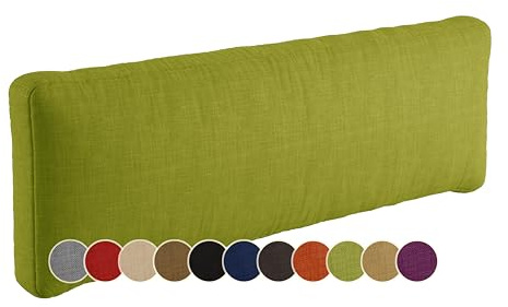 sunnypillow Palettenkissen für Gartenmöbel - Rückenkissen 120x40x20cm - Rückenpolster für Bett und Sofa - Palettenpolster für Palettenmöbel - Lounge Kissen mit abnehmbarem Bezug Grün