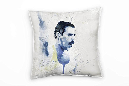Paul Sinus Art Freddie Mercury V Deko Kissen Bezug 40x40cm für Couch Sofa Lounge Zierkissen - Dekoration zum Wohlfühlen