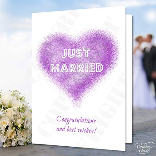 Personalizzato Just Married congratulazioni And Best Wishes Piatto Lavoro casa, Matrimoni, Compleanni Cartolina di Idea Regalo di Matrimonio, Regalo novità