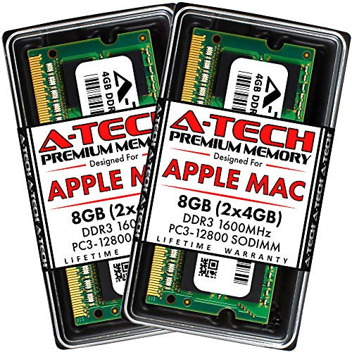 A-Tech 8GB Kit (2x4GB) RAM for Apple MacBook Pro (Mid 2012), iMac (Late 2012, Early/Late 2013, Late 2014, Mid 2015), Mac Mini (Late 2012) | DDR3 1600MHz SODIMM PC3-12800 204-Pin SO-DIMM Memory Upgrade