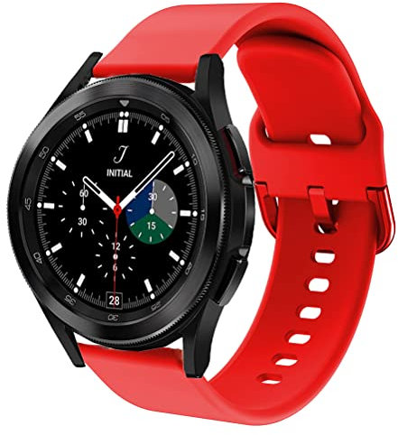 DEALELE Kompatibel mit Samsung Galaxy Watch 7 / FE / 6/6 Classic / 5/5 Pro / 4/4 Classic / 3 41mm / Active 2, 20mm Weiche Silikon Ersatz Armbänder für Huawei GT3 / GT2 42mm Herren Damen (Rot)