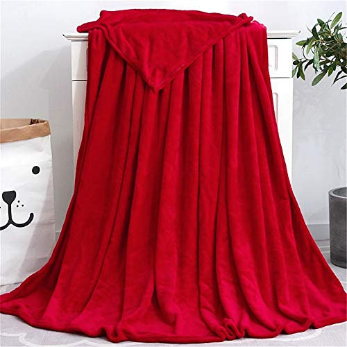 Morbuy Plaid Couverture Peluche, Super Douce Chaude Toison de Corail Chambre Canapé-Lit Literie Bébé Petite Couverture Drap de Lit Adulte Enfant (70x100cm,Rouge)