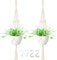 LOOGI Makramee Blumenampel Baumwollseil Hängeampel, 2er Set Blumentopf Hängend Boho Deko Hängepflanze Hängetopf Pflanzen Halter für Innen Außen Decken Balkone Wanddekoration
