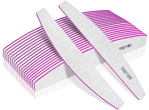 Lima professionale per unghie con grana 100/180/240 lime per unghie acriliche, 12 lime per unghie a grana fine per manicure e strumenti per manicure (grana 180/240)