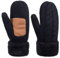 Copcape Fäustlinge für Damen, kaltes Wetter, Damen-Fäustlinge, Wollstrick, warm, Thermo-Fleece gefüttert, Winterhandschuhe mit Touchscreen-Fingern, Schwarz