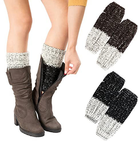 2 Paar Winter Gestrickt Beinwärmer Damen Mädchen Ballettstulpen mit Fersenloch, Beinwärmer Stricken Ballett Yoga Stulpen Legwarmer Mädchen Stulpen Zubehör Kniestrümpfe Gestrickt für Das Yoga Tanzen