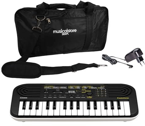 Kit Tastiera SA-51, Borsa e Tracolla e Alimentatore Compatibili, Mini Tastiera 32 Tasti Polifonica 8 Voci, Nero/Bianco - Perfetto per Bambini e Studenti MusicalStore2005