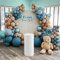 Ballon Girlande Blau Braun, Luftballon Girlande mit Blau Weißer Sand Braun Kaffee Teddybär Ballongirlanden Set, Ballons Party Dekoration Neutral für Geburtstags Hochzeit Bridal Shower Baby Shower Boho